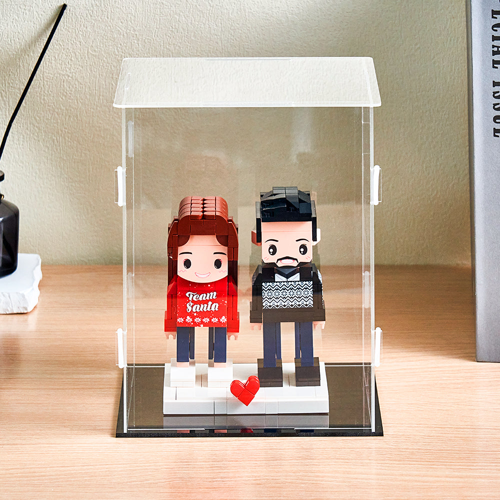 custom bobble head bring joy desk figurine character dustproof clear acrylic display front view