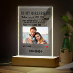 To My Girlfriend Personalized Photo Scannable Music Album Glass Plaque Night Light