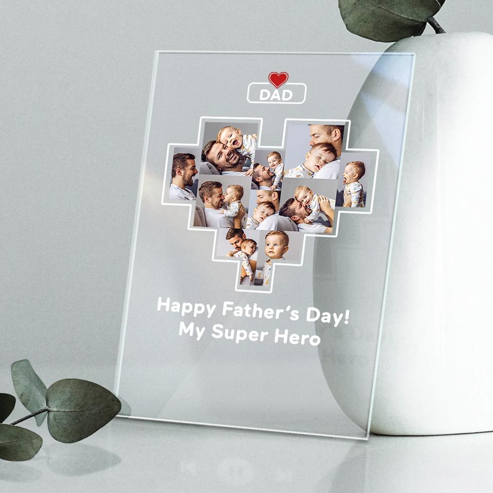 fathers day surprise custom gift for dad inspired by father s day gift custom photo plaque personalized glass nightlight