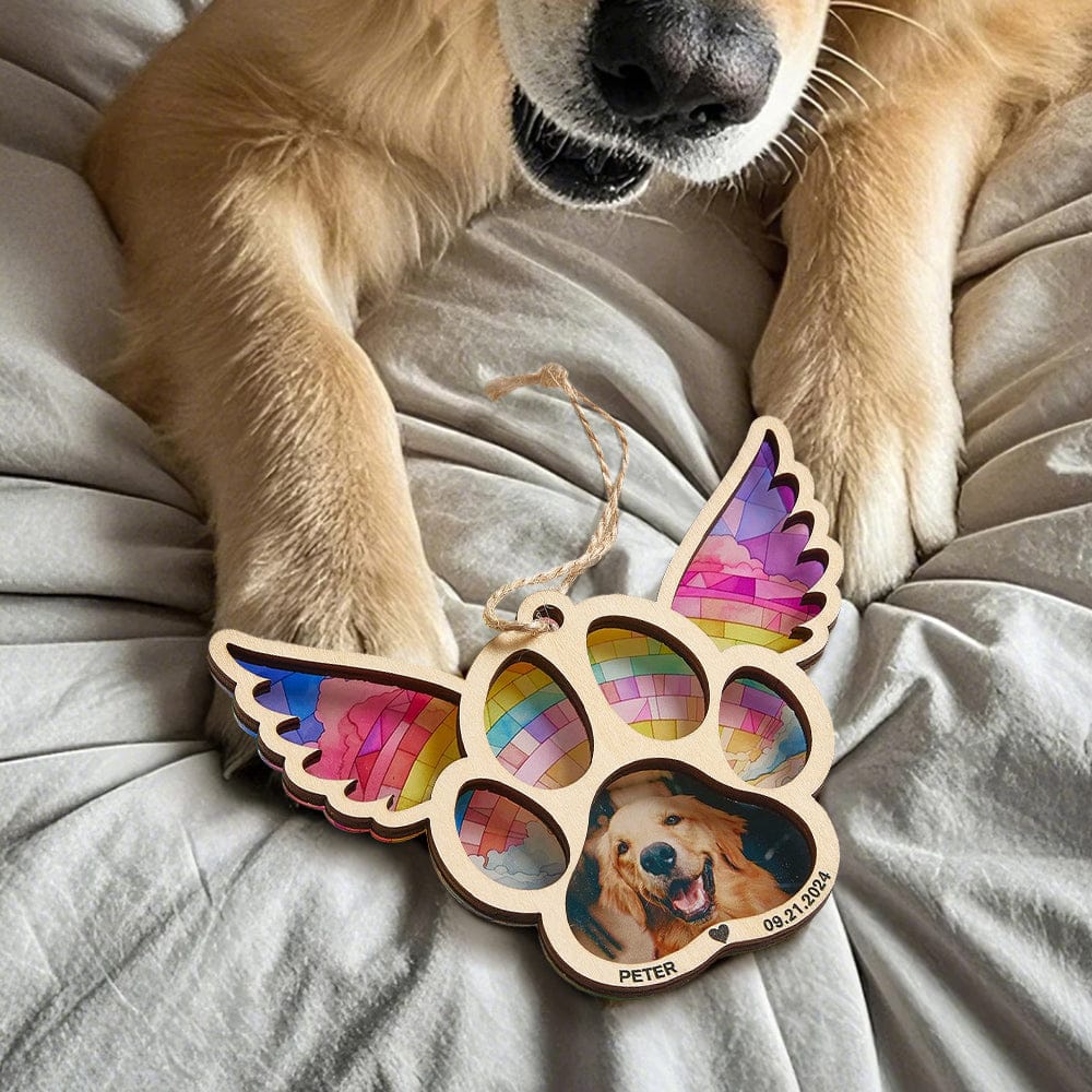 personalized photo loss of dog gift suncatcher ornament window hanging keepsake main view twenty five