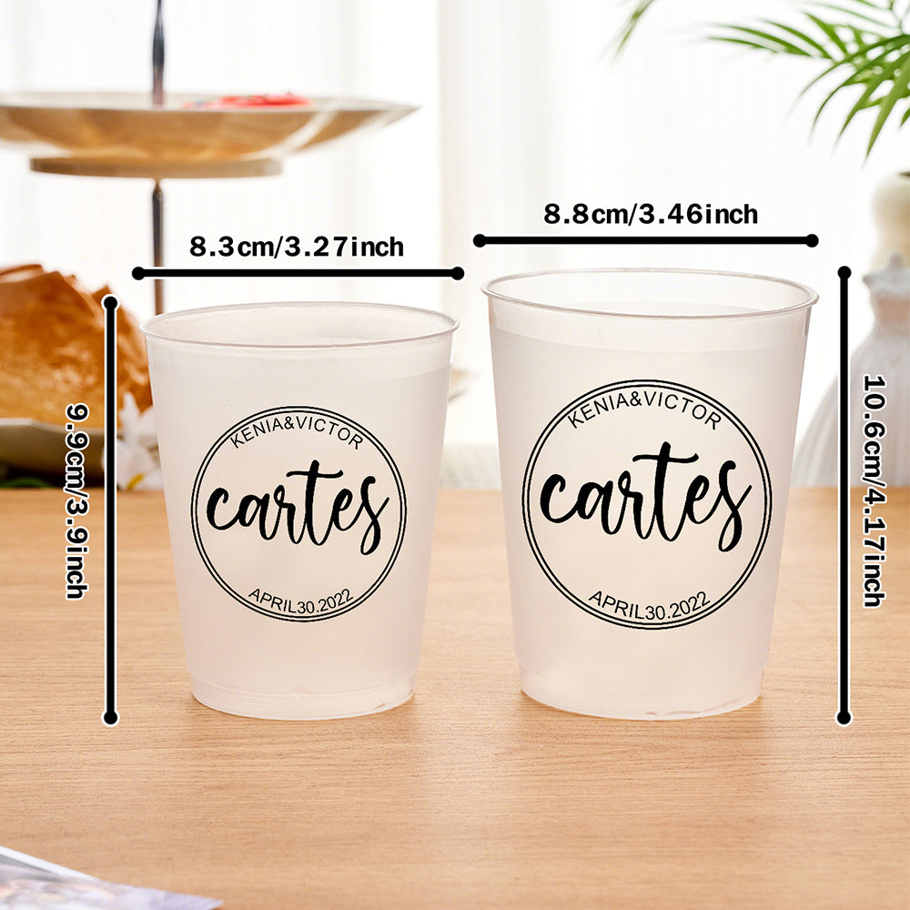 Personalized Disposable Plastic Cups with 12oz or 16oz for Bridal Shower Wedding Party Supplies
