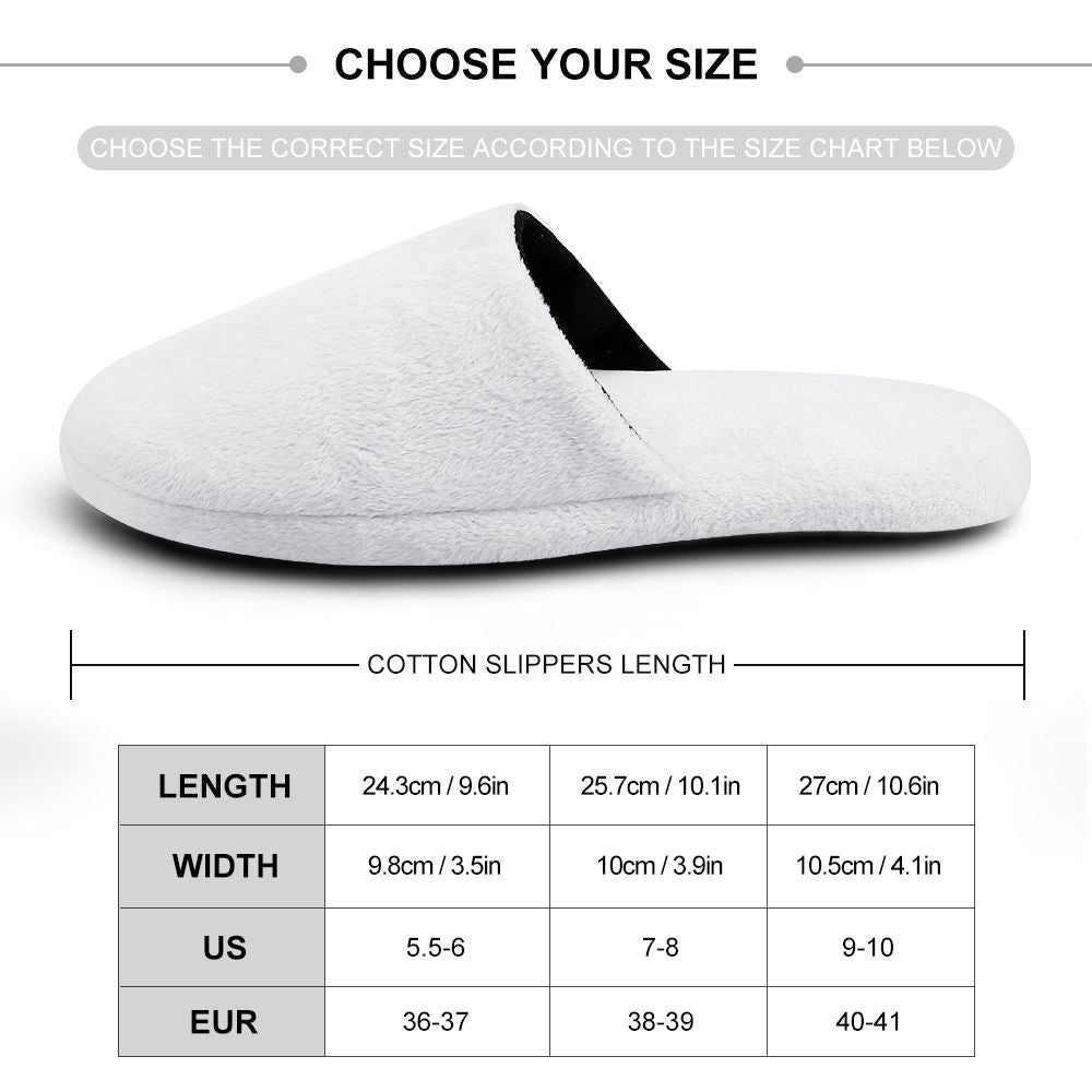 Custom Face Women's and Men's Slippers Personalized Casual House Shoes Indoor Outdoor Bedroom Cotton Slippers