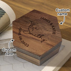 quality six styles customized hexagon wooden jewelry box wedding front view