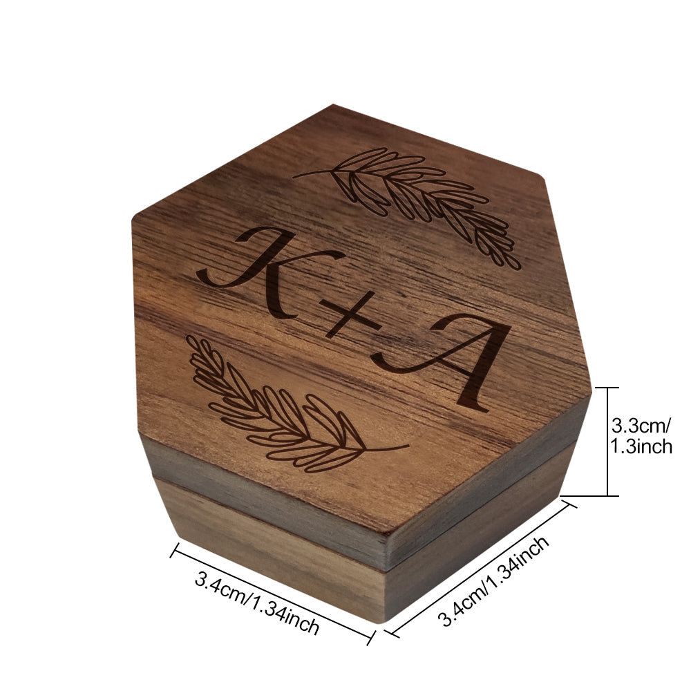 personalized six styles customized hexagon wooden jewelry box wedding display