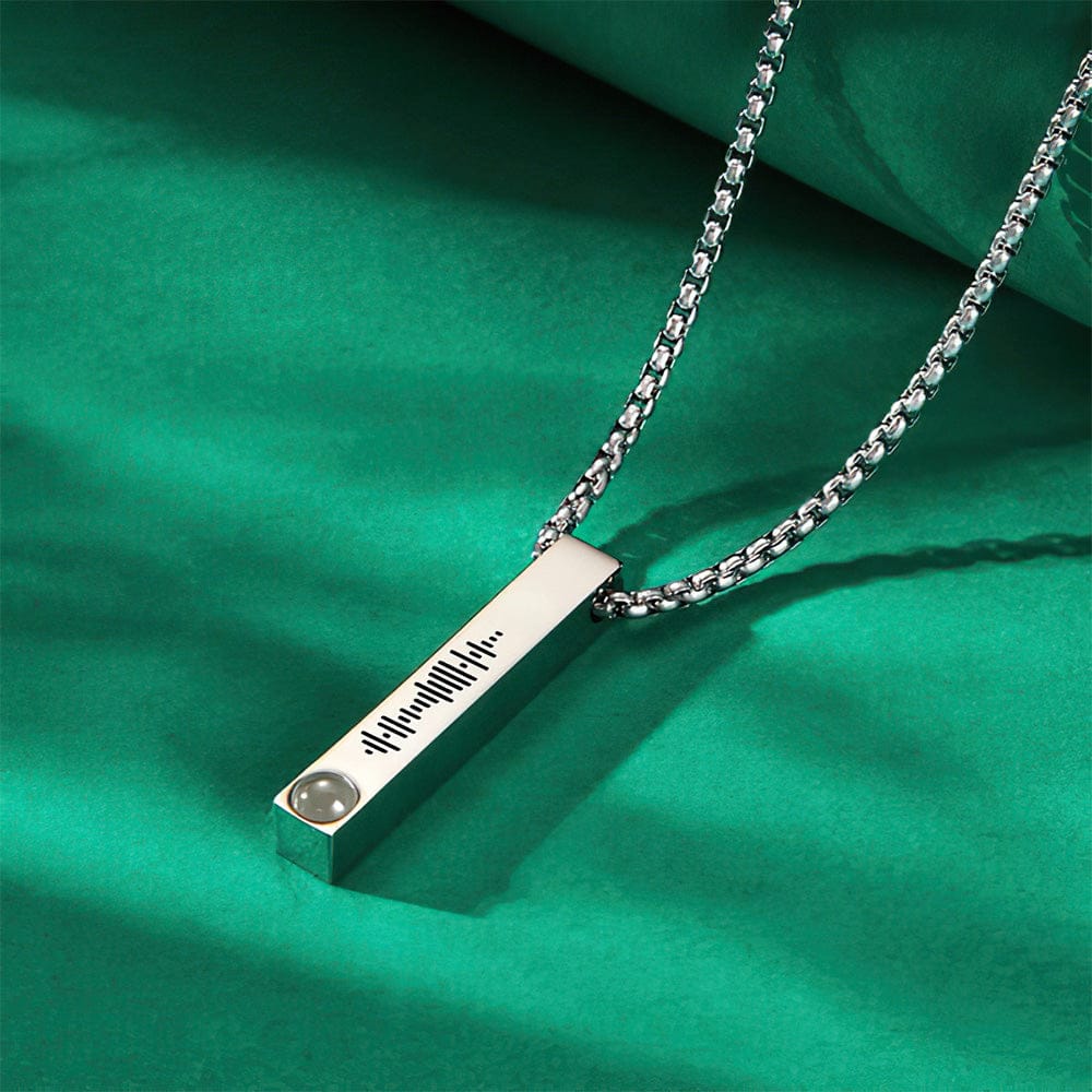 Collar con proyección de barras de código musical escaneable personalizado