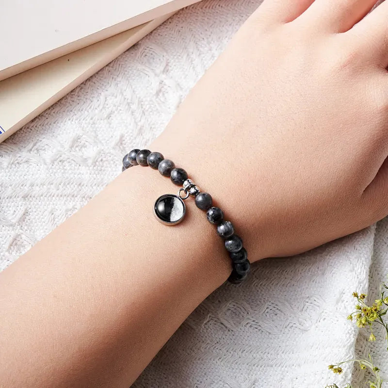 Custom Moon Phase Beads Bracelet Luminous Bracelet Gift for Her