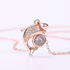gifts for wife Love Her Always - Unique Memento - Dolphin Projection Necklace with Diamonds - gifts for wife - Christmas view