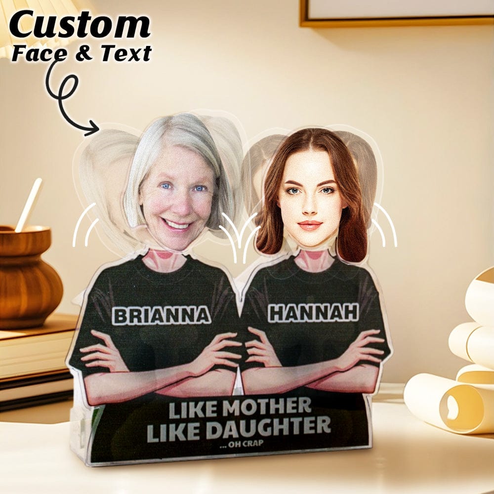 Smile Every Time It Shakes Mother's Day Gifts for Mom - Personalized Face Shaking Head Acrylic Standee for Desk Decor & Funny Surprises