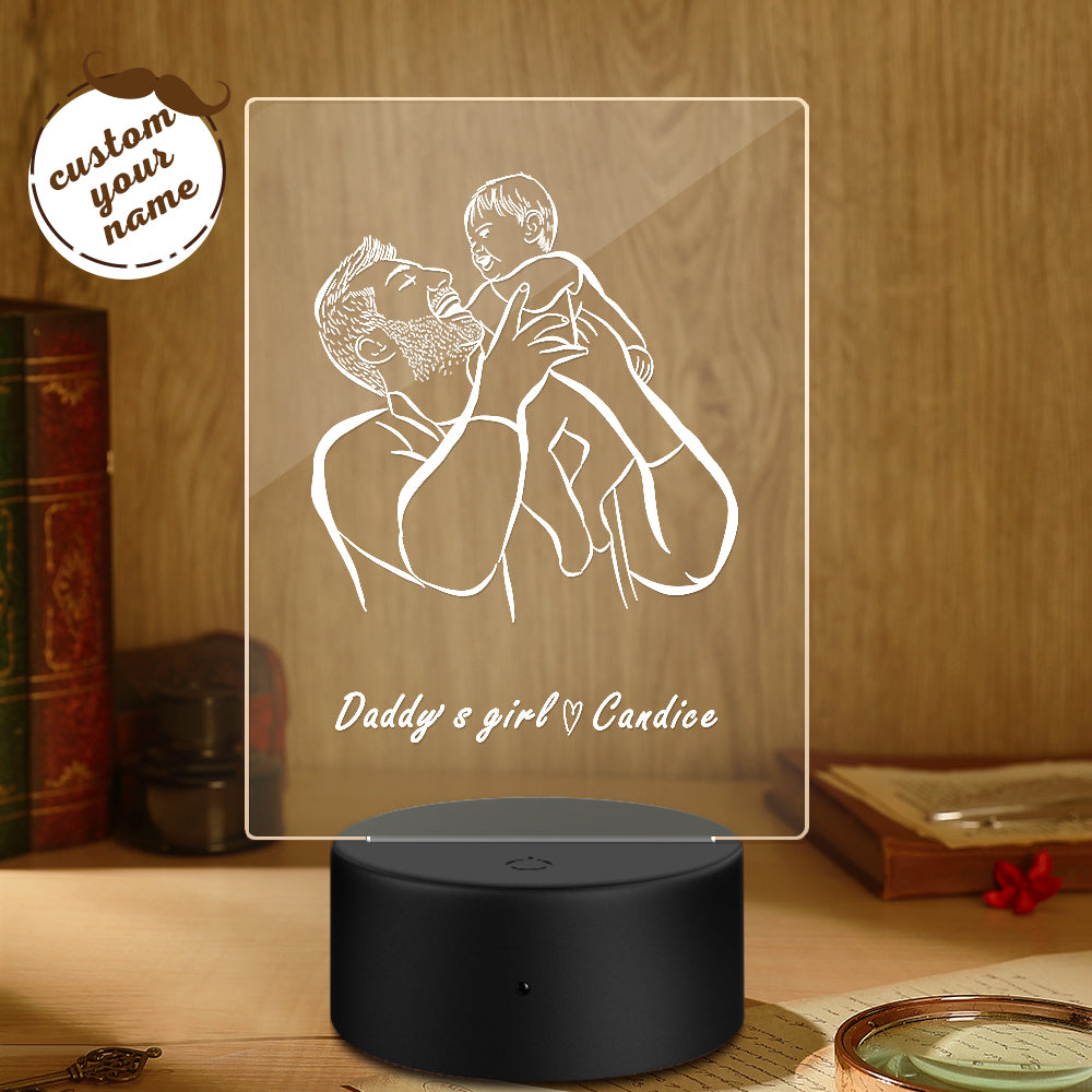 daddy s girl desk lamp personalized name night light father s day gift custom gift for dad personalized gift