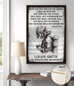 Firefighter Prayer Personalized Poster Customized Memorial Art Inspirational wall decor home display