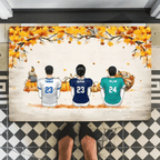 Fall Season Football Family Sitting Personalized Mat, Gift For Husband, Wife, Dad, MoM 707016 - D - DiyGiftly