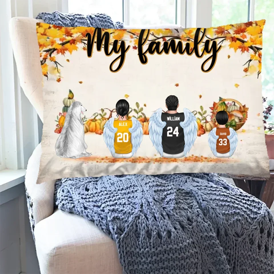 Fall Season Football Family Sitting Personalized Pillow, Gift For Husband, Wife, Dad, MoM 714453 - B - DiyGiftly