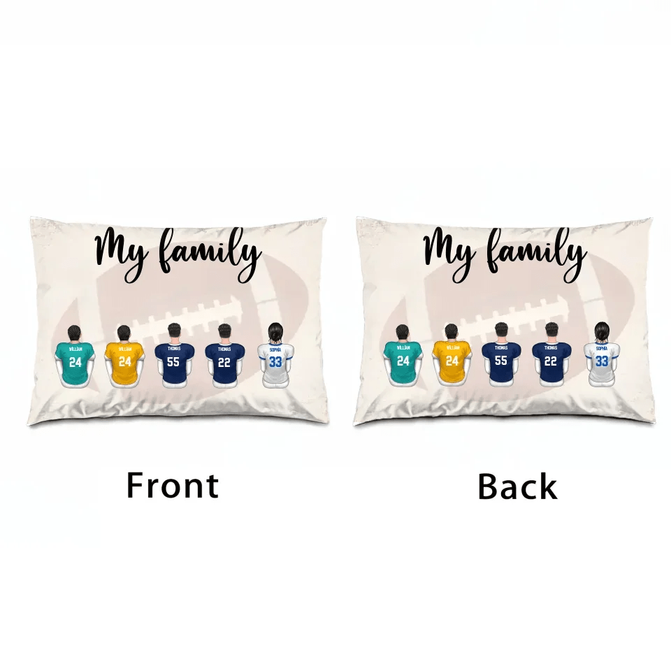 Fall Season Football Family Sitting Personalized Pillow, Gift For Husband, Wife, Dad, MoM 714453 - B - DiyGiftly