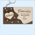 Family, A Little Madness, A Lot of Happiness - Personalized Family Keychain 739307 - DiyGiftly