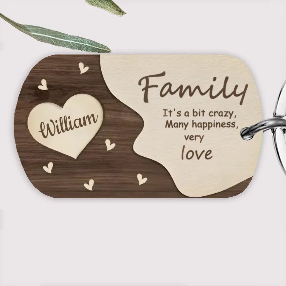 Family, A Little Madness, A Lot of Happiness - Personalized Family Keychain 739307 - DiyGiftly