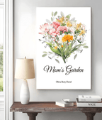 Family Birth Flower Bouquet Flowers Gift – Personalized Birth Month Flower Poster for Mom & Grandma, Thoughtful Mother’s Day, Birthday or Christmas Gift 1073396 - DiyGiftly