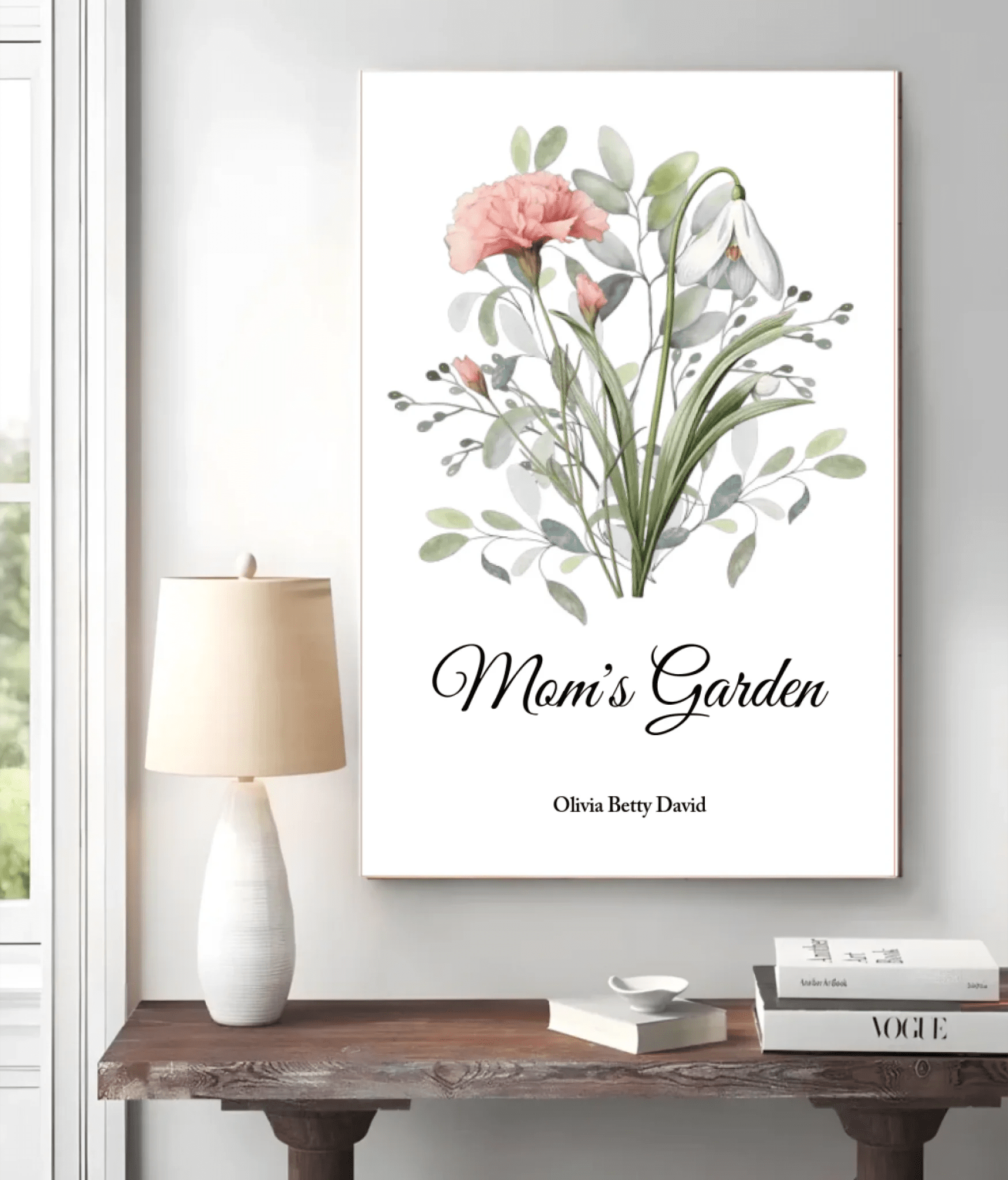 Family Birth Flower Bouquet Flowers Gift – Personalized Birth Month Flower Poster for Mom & Grandma, Thoughtful Mother’s Day, Birthday or Christmas Gift 1073396 - DiyGiftly