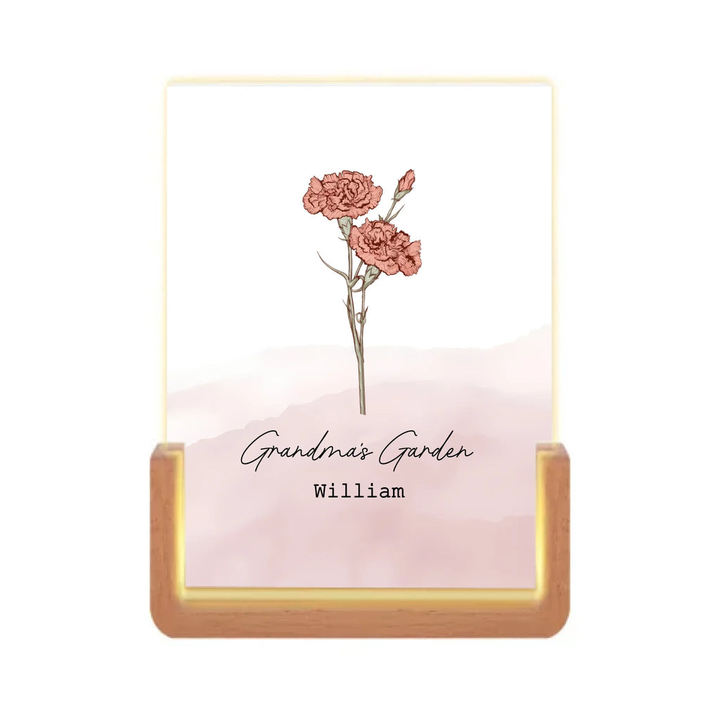 Family Blossoms - Custom Birth Flower & Names Artwork for Your Home LED Night Light 727851 - Z - DiyGiftly