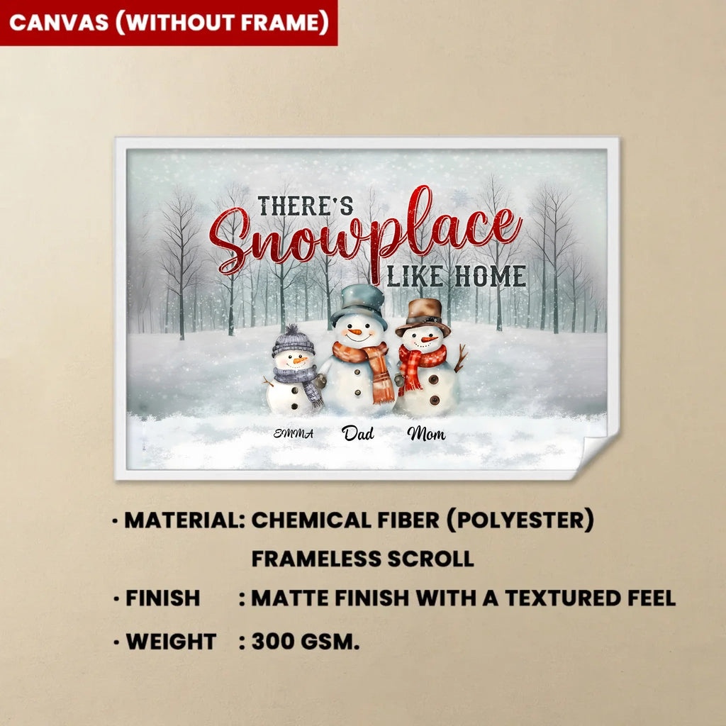Family Christmas Gifts Snowmen Christmas Art Personalized Canvas Print 713417 - 713425 - DiyGiftly
