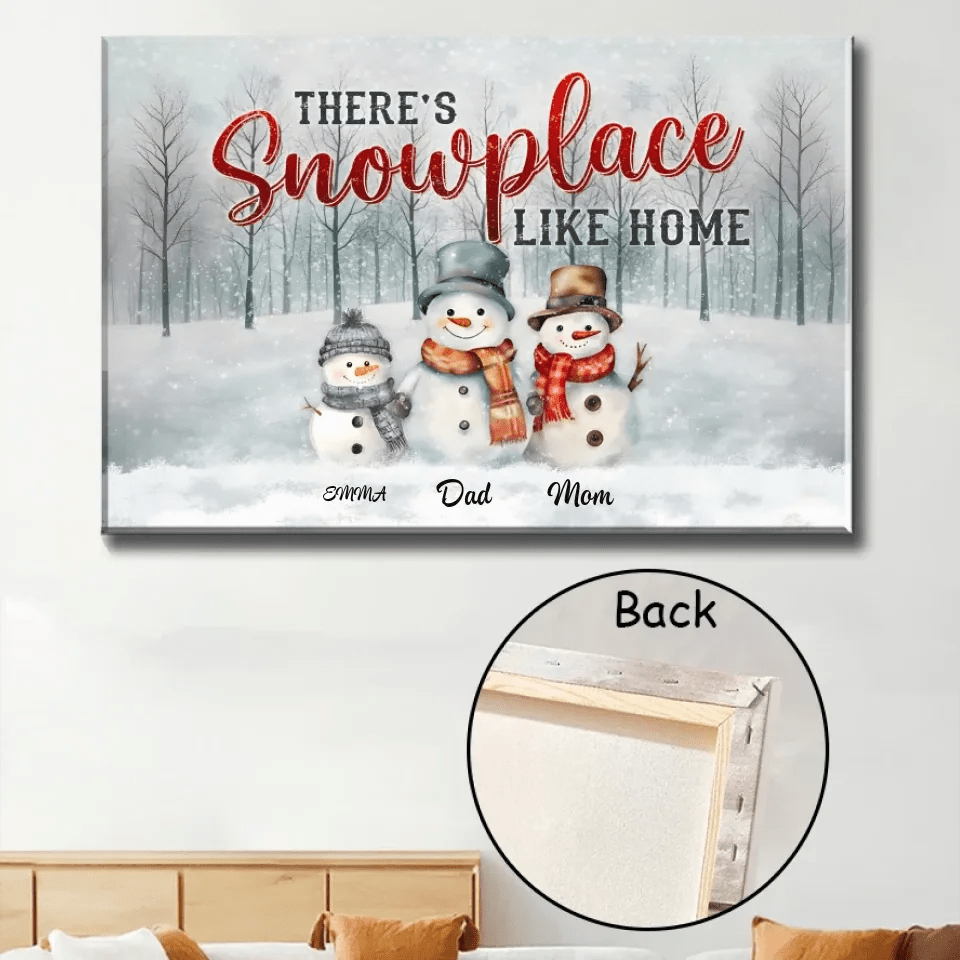 Family Christmas Gifts Snowmen Christmas Art Personalized Canvas Print 713417 - 713425 - DiyGiftly