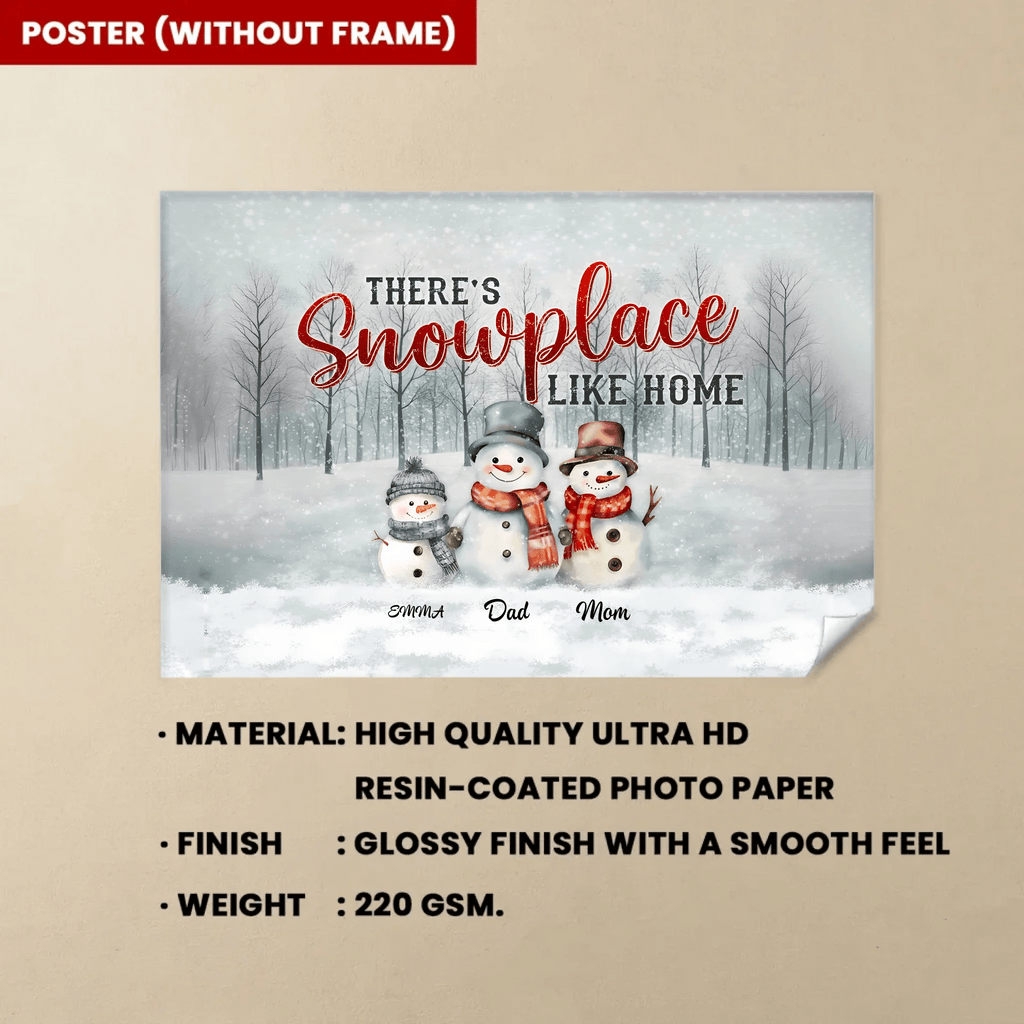 Family Christmas Gifts Snowmen Christmas Art Personalized Canvas Print 713417 - 713425 - DiyGiftly