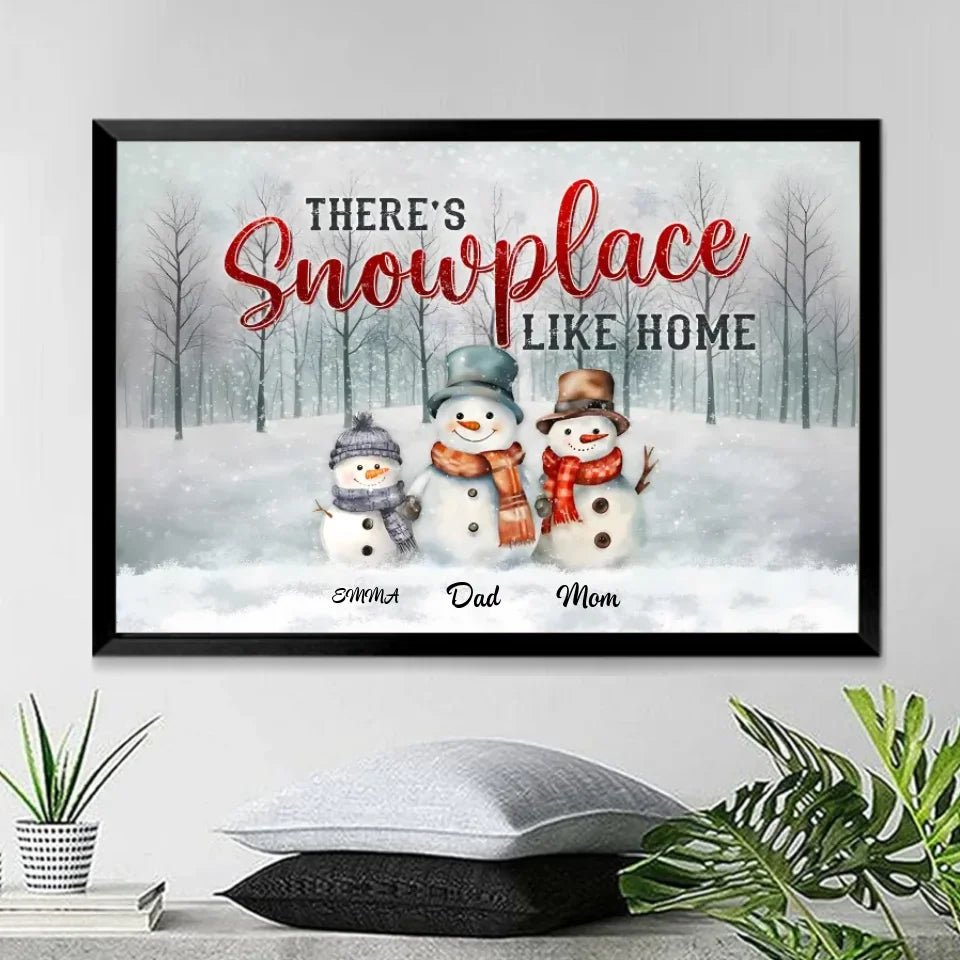 Family Christmas Gifts Snowmen Christmas Art Personalized Canvas Print 713417 - 713425 - DiyGiftly