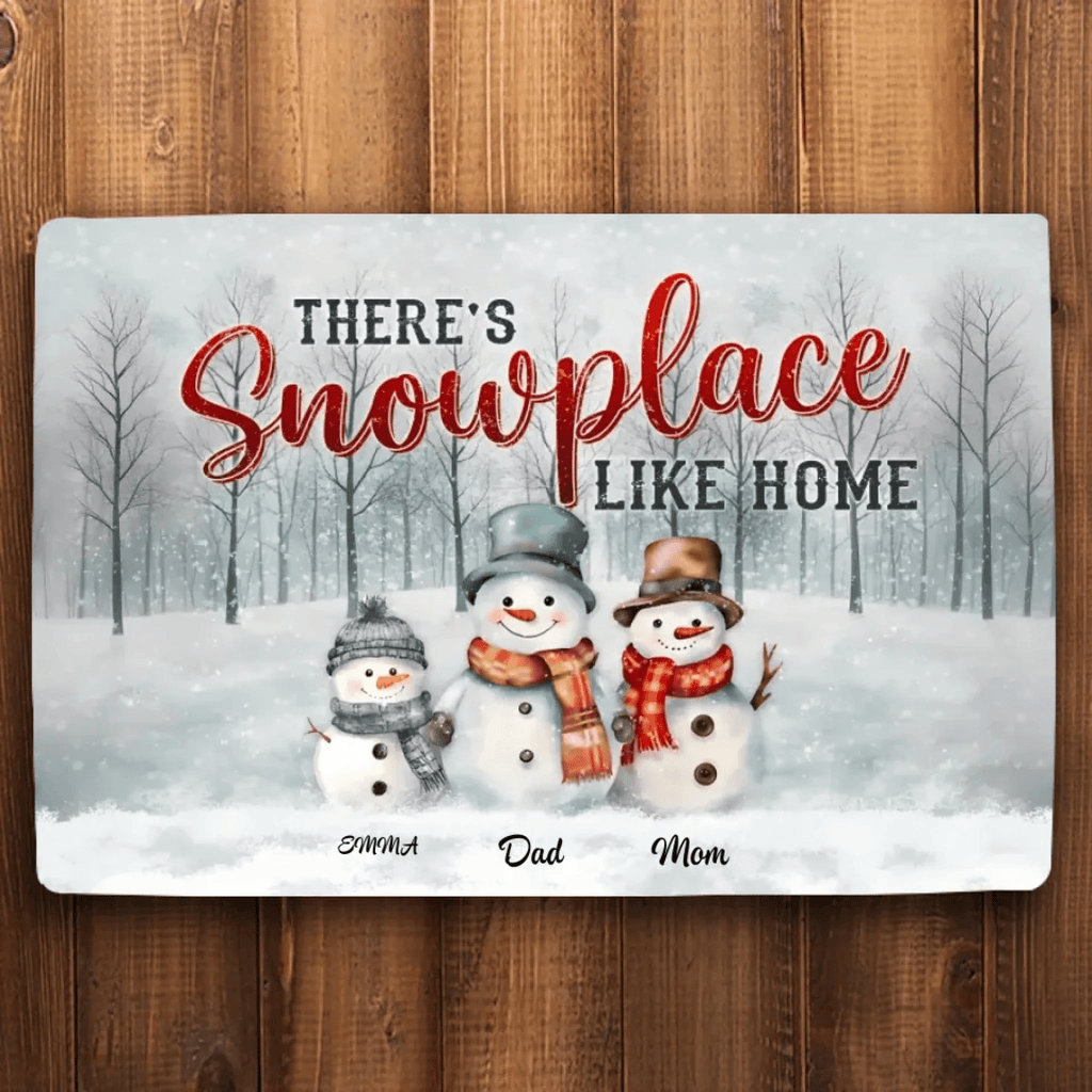 Family Christmas Gifts Snowmen Christmas Art Personalized Mat Print 713417 - D - DiyGiftly