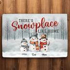 Family Christmas Gifts Snowmen Christmas Art Personalized Mat Print 713417 - D - DiyGiftly