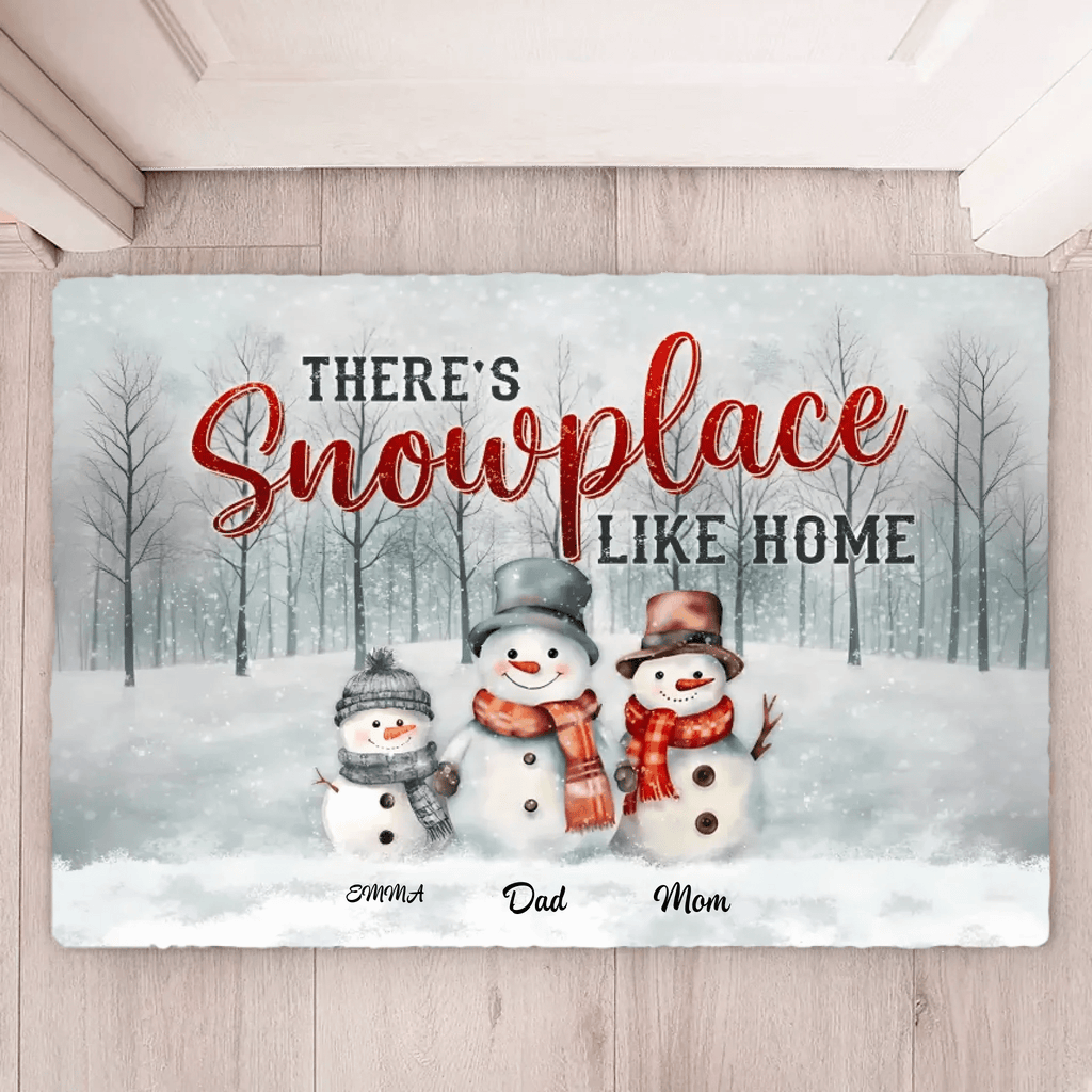 Family Christmas Gifts Snowmen Christmas Art Personalized Mat Print 713417 - D - DiyGiftly