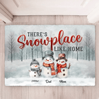 Family Christmas Gifts Snowmen Christmas Art Personalized Mat Print 713417 - D - DiyGiftly