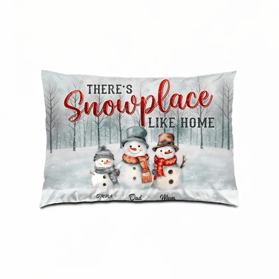 Family Christmas Gifts Snowmen Christmas Art Personalized Pillow Print 714592 - B - DiyGiftly