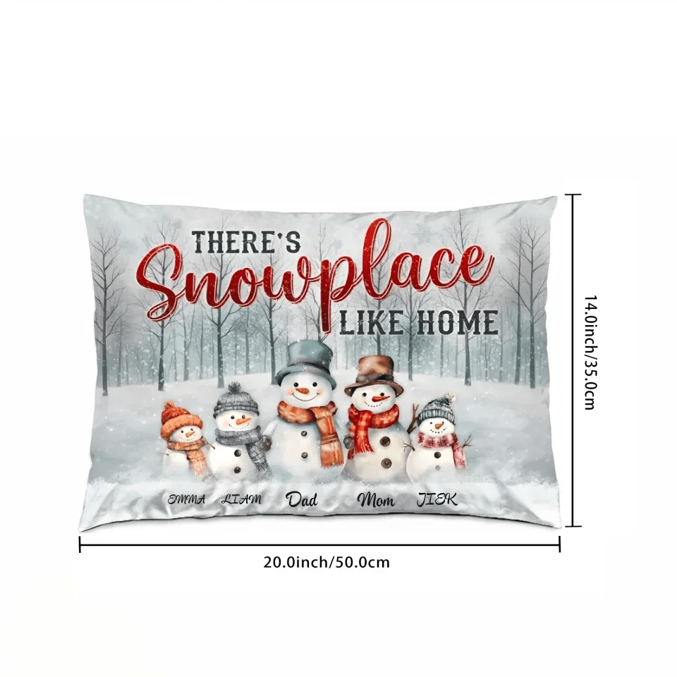 Family Christmas Gifts Snowmen Christmas Art Personalized Pillow Print 714592 - B - DiyGiftly
