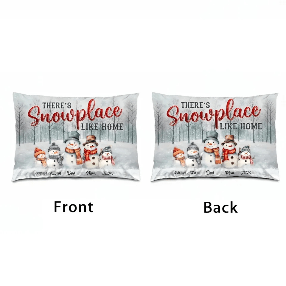 Family Christmas Gifts Snowmen Christmas Art Personalized Pillow Print 714592 - B - DiyGiftly