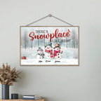 Family Christmas Gifts Snowmen Christmas Art Personalized Wooden Plaque 731675 - DiyGiftly