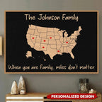 Family Close At Heart State Map - Personalized Poster 746002 - 746111 - DiyGiftly