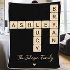 Family Crossword Art - Created In A Moment, Treasured Forever Personalized Blanket 715567 - M - DiyGiftly