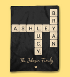 Family Crossword Art - Created In A Moment, Treasured Forever Personalized Blanket 715567 - M - DiyGiftly