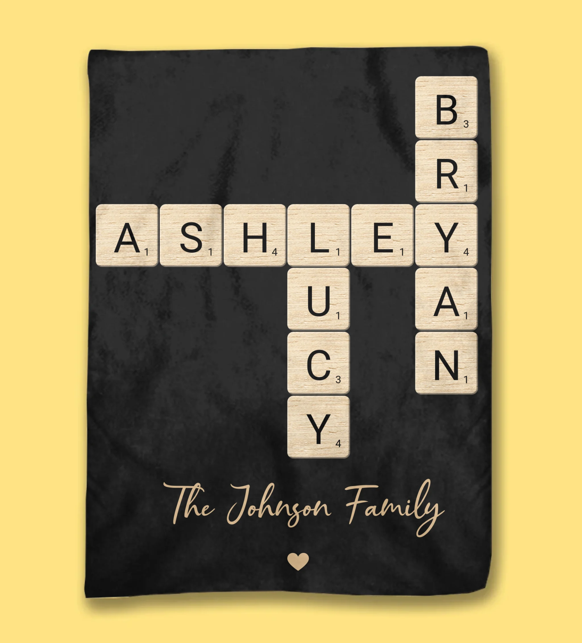 Family Crossword Art - Created In A Moment, Treasured Forever Personalized Blanket 715567 - M - DiyGiftly