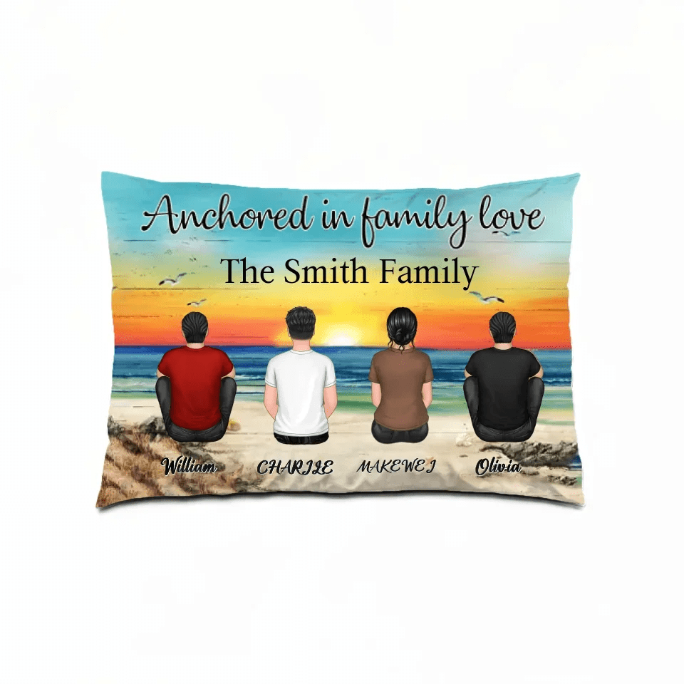 Family Forever Beach Design - Personalized Pillow 714449 - B - DiyGiftly