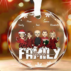 Family Forever - Family Personalized Custom Circle Glass Ornament - Gift For Family Members 689211 - DiyGiftly