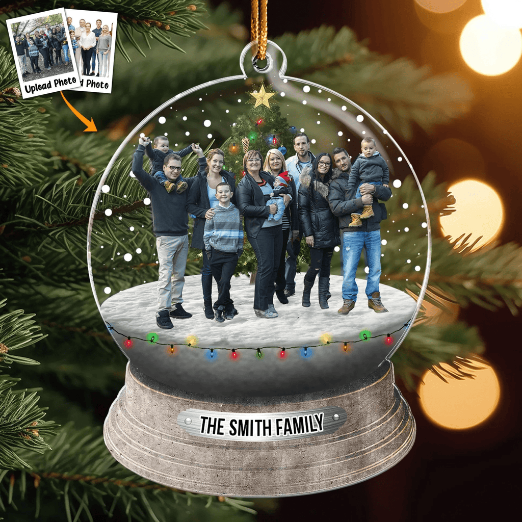 Family, Friends Custom Photo Ornament - Personalized Photo Decor, Add Your Loved Ones’ Picture & Surnames 02112256 - DiyGiftly