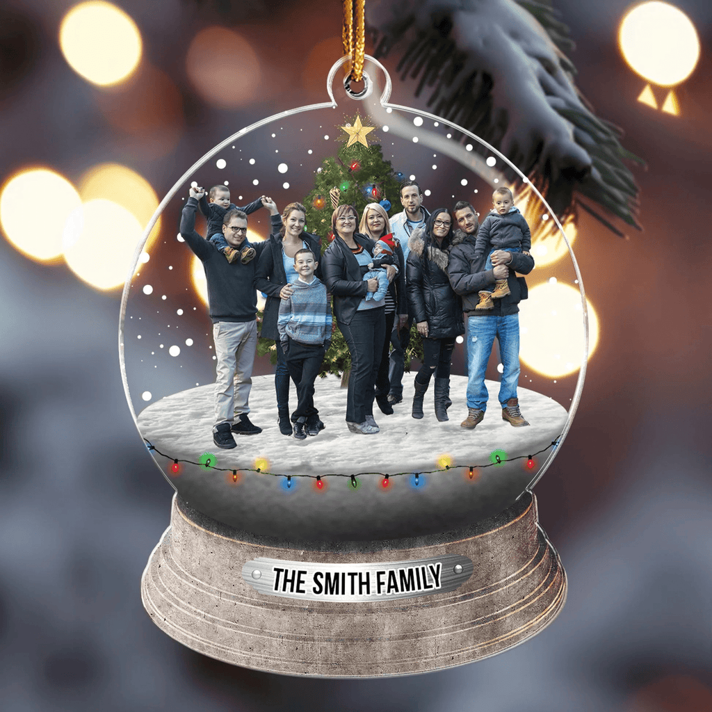 Family, Friends Custom Photo Ornament - Personalized Photo Decor, Add Your Loved Ones’ Picture & Surnames 02112256 - DiyGiftly