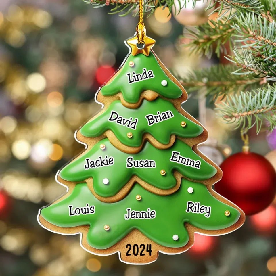 Family Gingerbread Name - Personalized Custom Acrylic Ornament 720658 - DiyGiftly