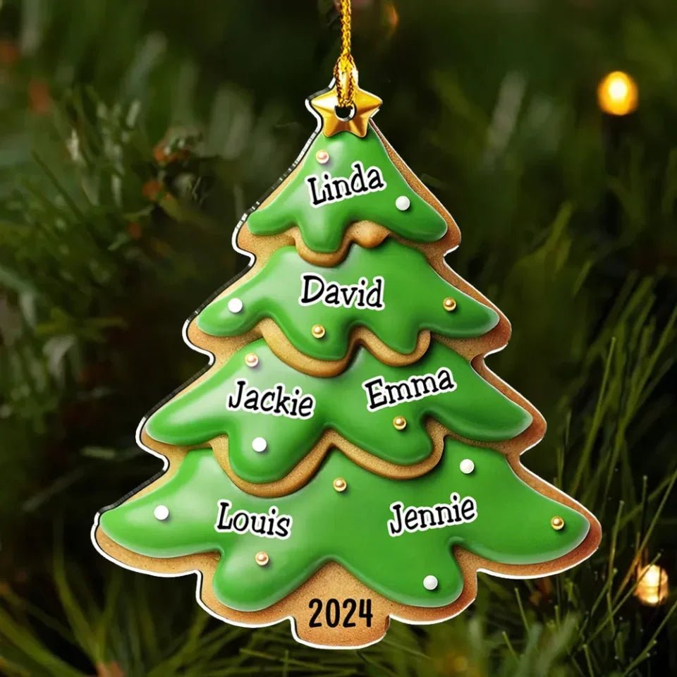 Family Gingerbread Name - Personalized Custom Acrylic Ornament 720658 - DiyGiftly