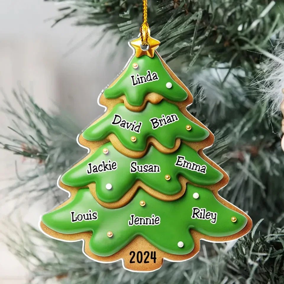 Family Gingerbread Name - Personalized Custom Acrylic Ornament 720658 - DiyGiftly