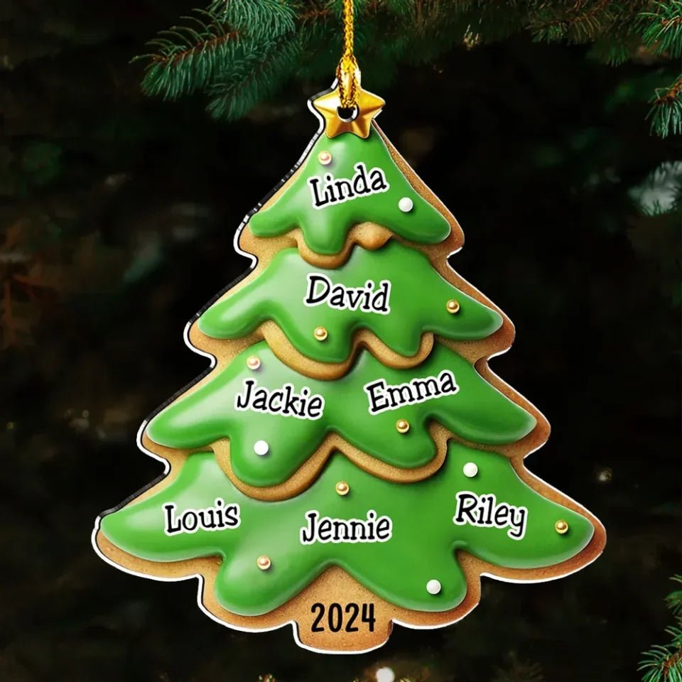 Family Gingerbread Name - Personalized Custom Acrylic Ornament 720658 - DiyGiftly