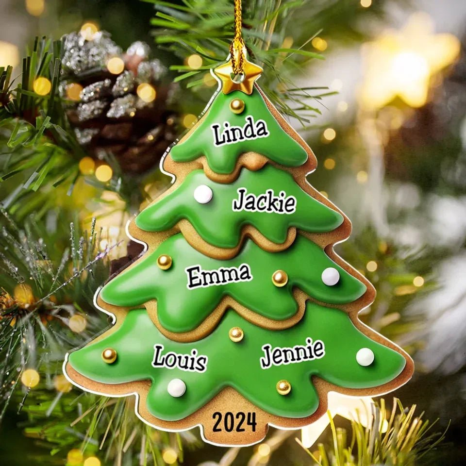 Family Gingerbread Name - Personalized Custom Acrylic Ornament 720658 - DiyGiftly