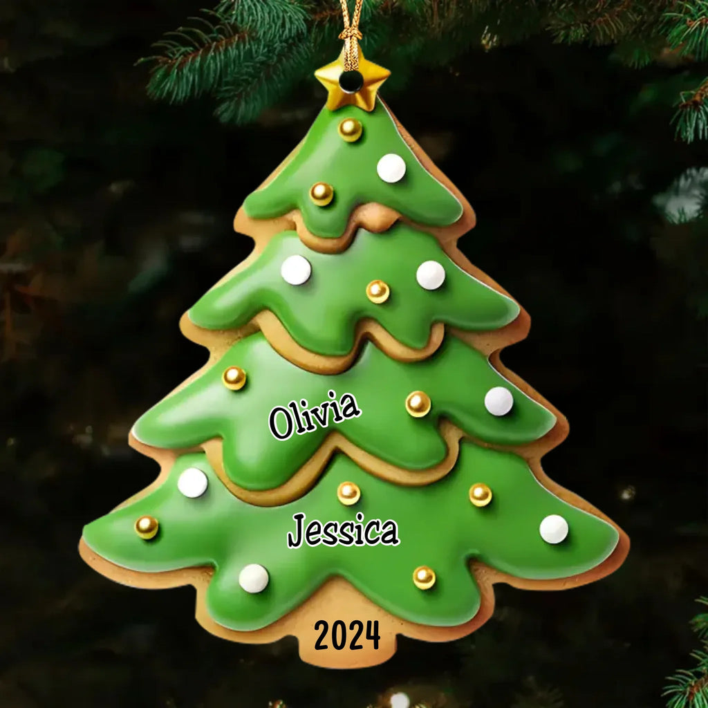 Family Gingerbread Name - Personalized Custom Acrylic Ornament 720658 - DiyGiftly