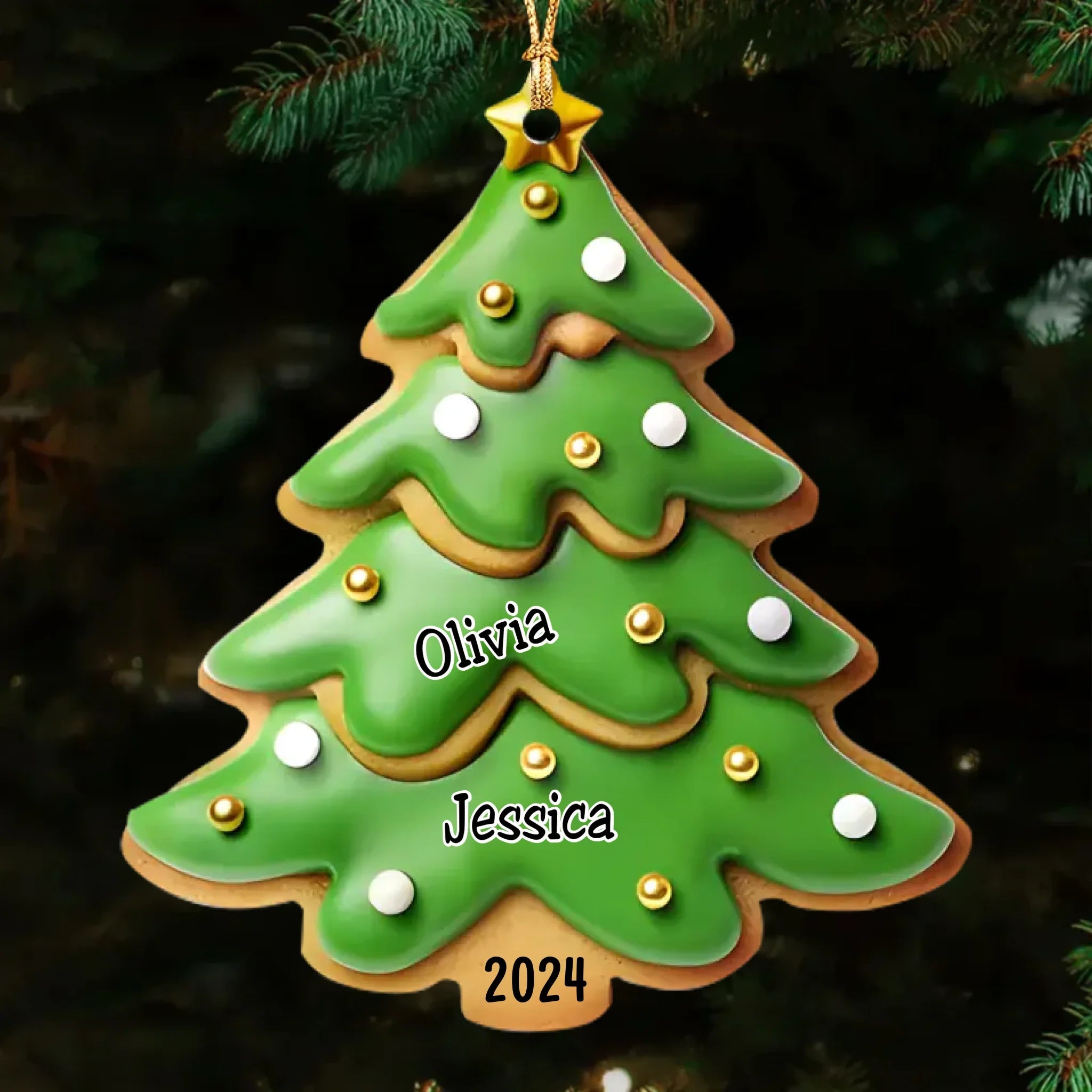 Family Gingerbread Name - Personalized Custom Acrylic Ornament 720658 - DiyGiftly