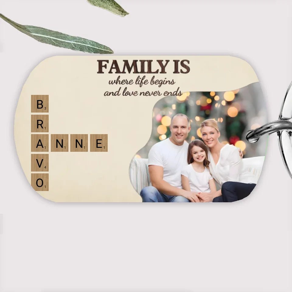 Family is Love with Photo - Customizable Family Acrylic Keychain 737140 - DiyGiftly